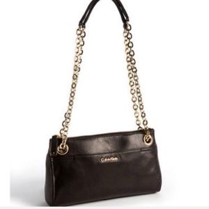 Calvin Klein NWT Chain-link Leather Bag Black NWT